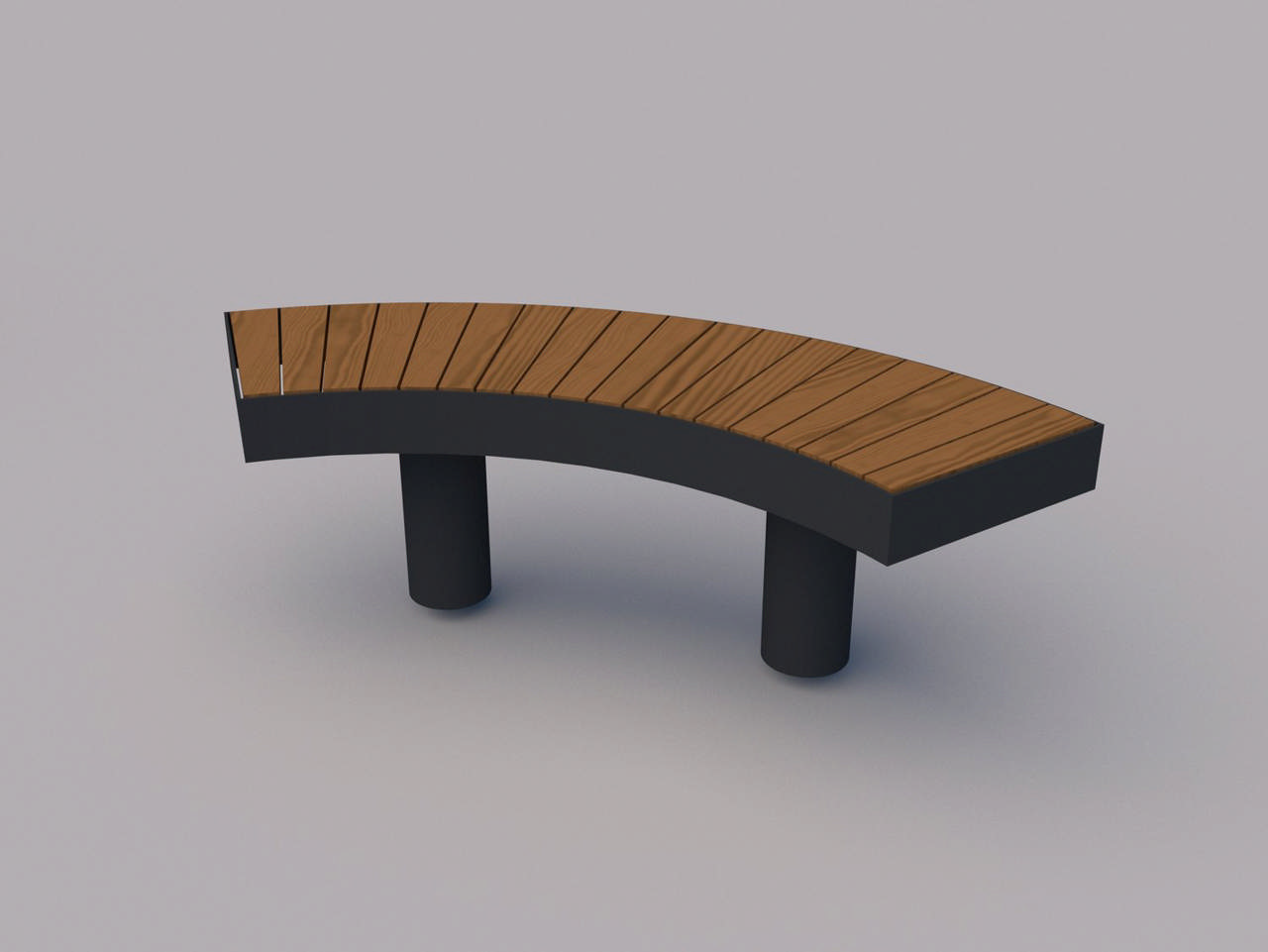 Elements bänk svängd fristående/bultbar
