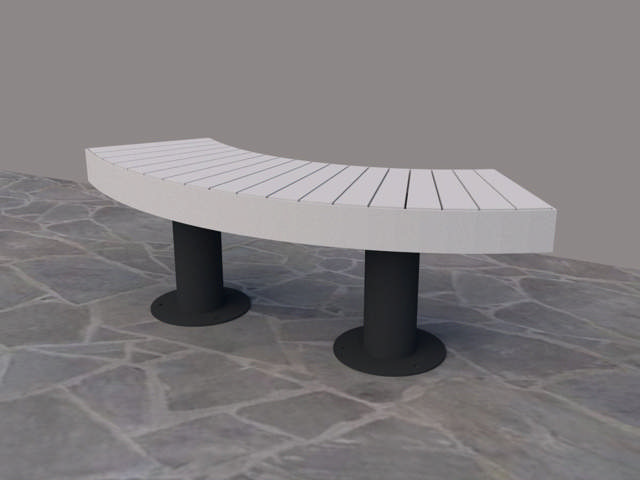 Elements bänk svängd fristående/bultbar